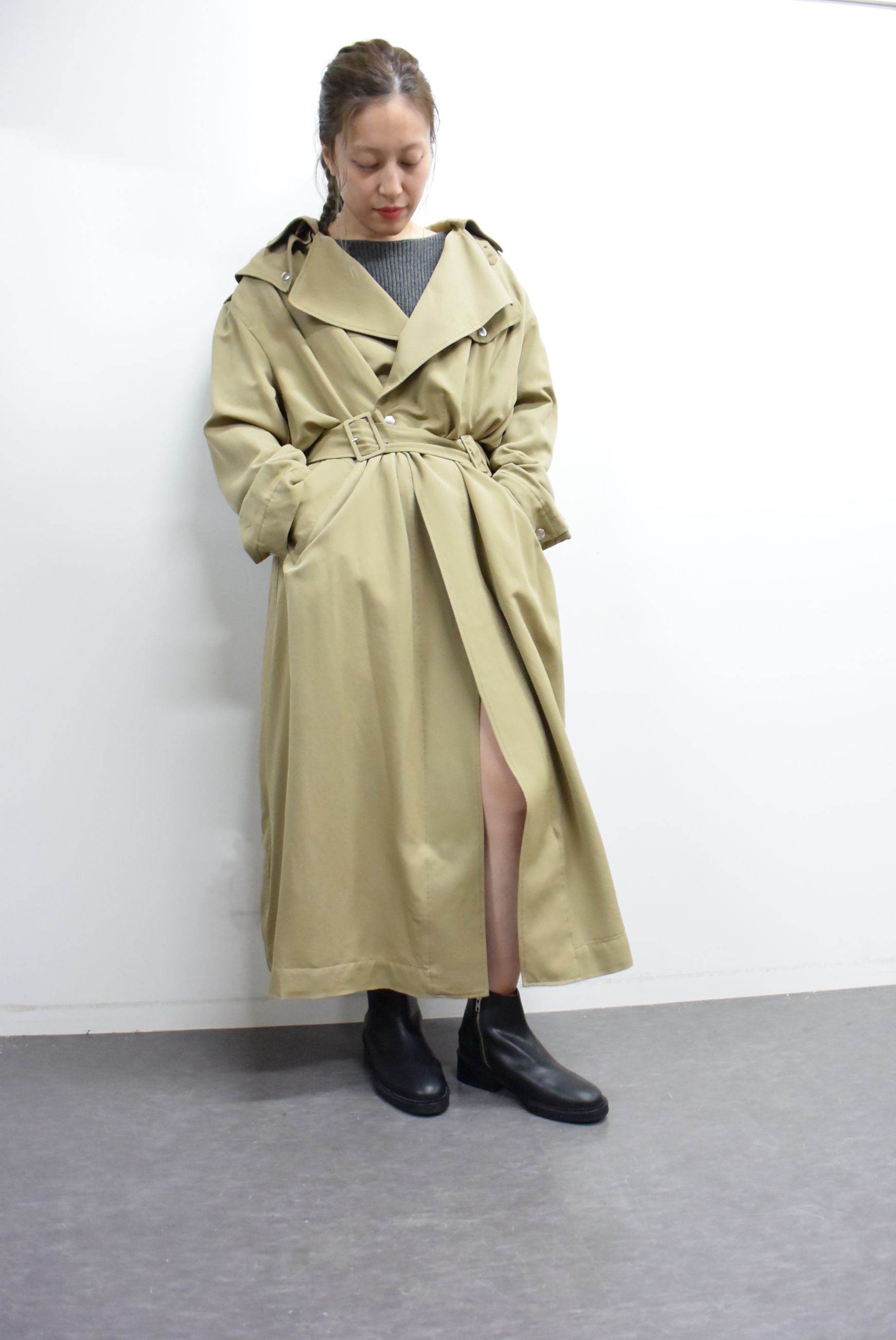 新品FUMIKA_UCHIDA SCARF COLLAR TRENCH COATカラー