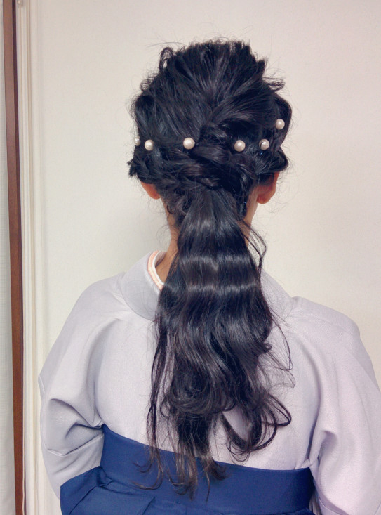 卒業式 先生の袴に合わせるヘアアレンジ 茨木 高槻 出張ヘアメイク 出張着付け Coco Hair