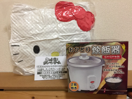 キティのクッションと炊飯器 Cat I And Every Day