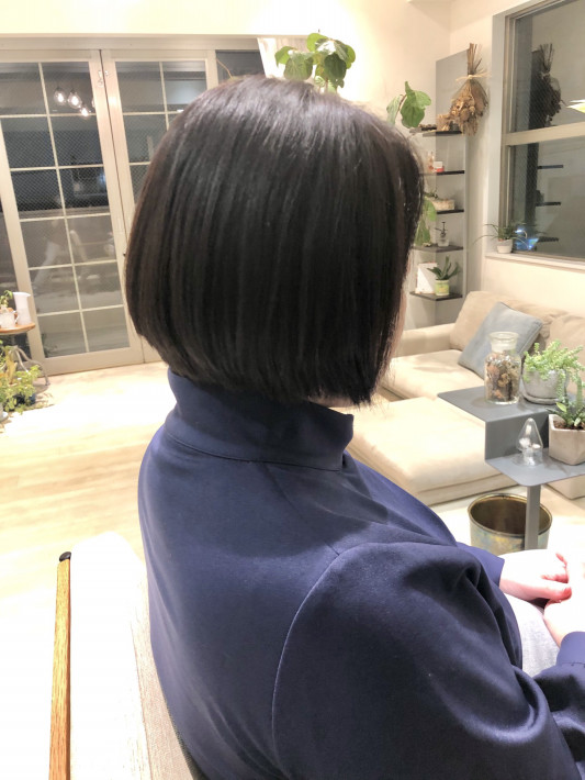 ストレートパーマでボブを扱いやすく Watasi ストレートパーマでボブを扱いやすく Watasi