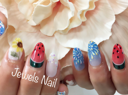 小学生の夏休みの絵日記 Jewels Nail