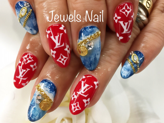 ルイヴィトン Supreme ブランドネイル Jewels Nail