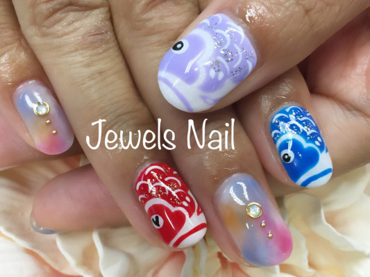 端午の節句 こいのぼりネイル Jewels Nail