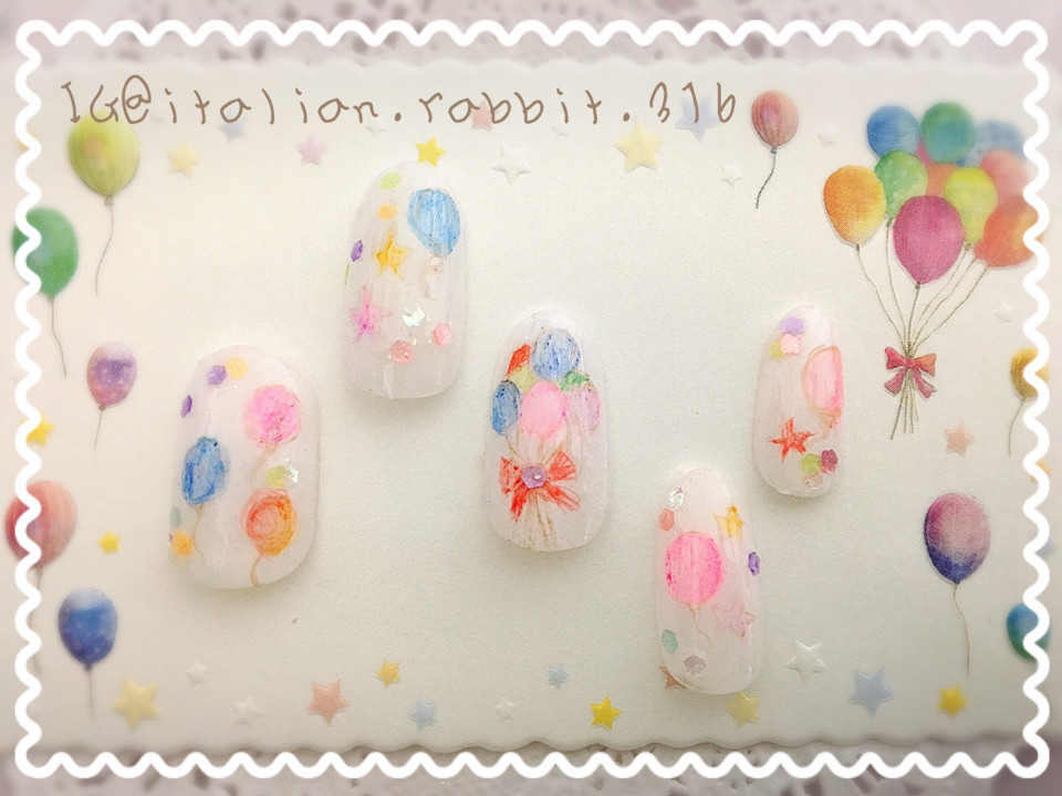 Erika Nails No 33 水彩色鉛筆ネイル Erika Nails