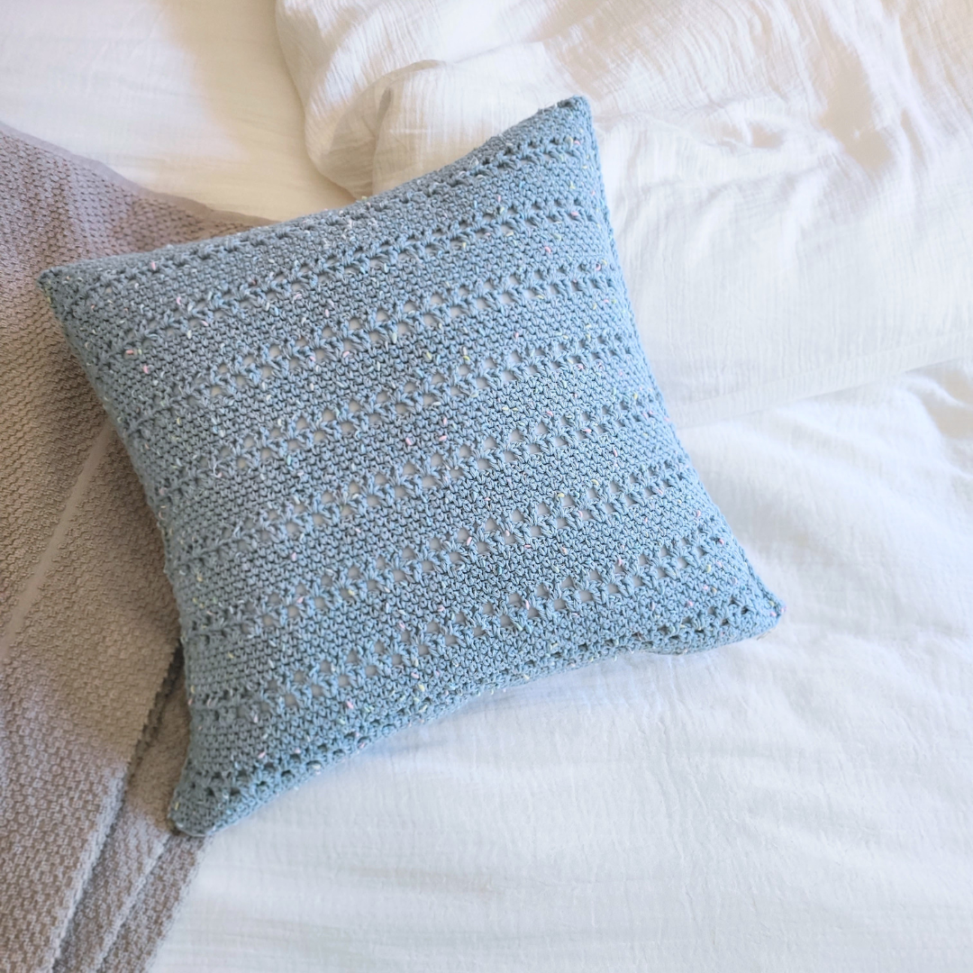模様編みのクッションカバー｜かぎ針編み | Jul Knitting