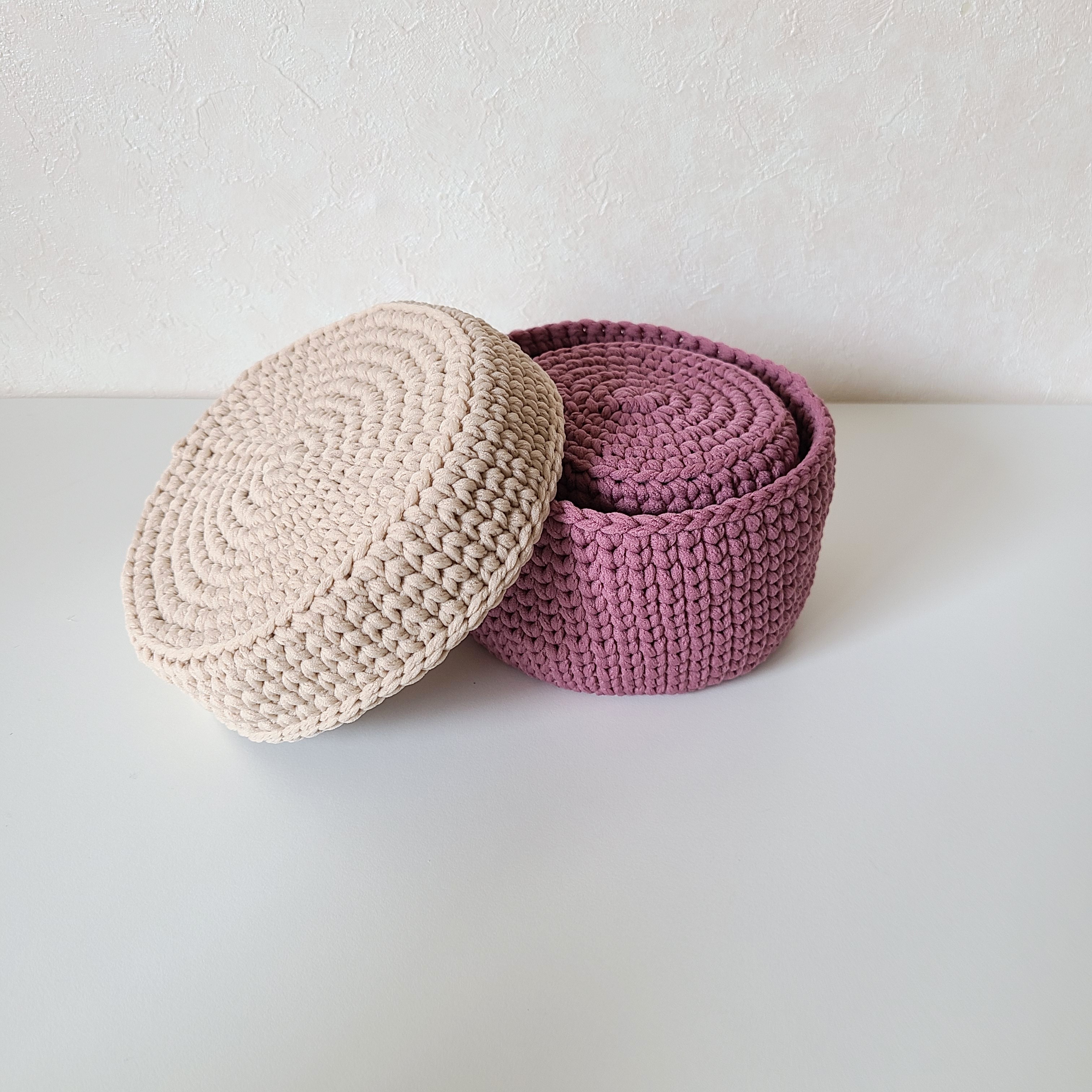 マトリョーシカバスケット｜かぎ針編み | Jul Knitting