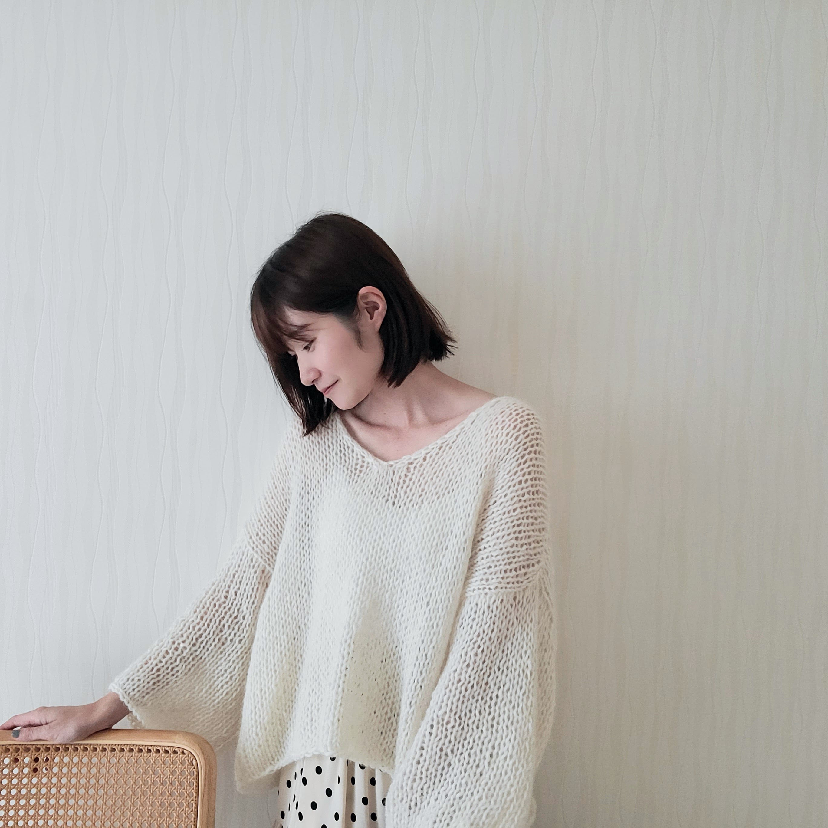 MINI BASIC - レース編みワンピース White Lace Dress RRP