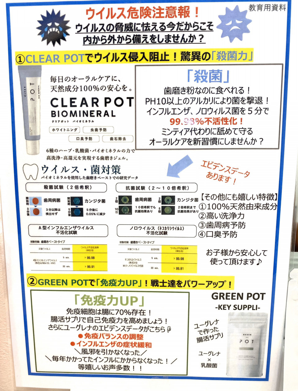 歯磨きでウィルス撃退！