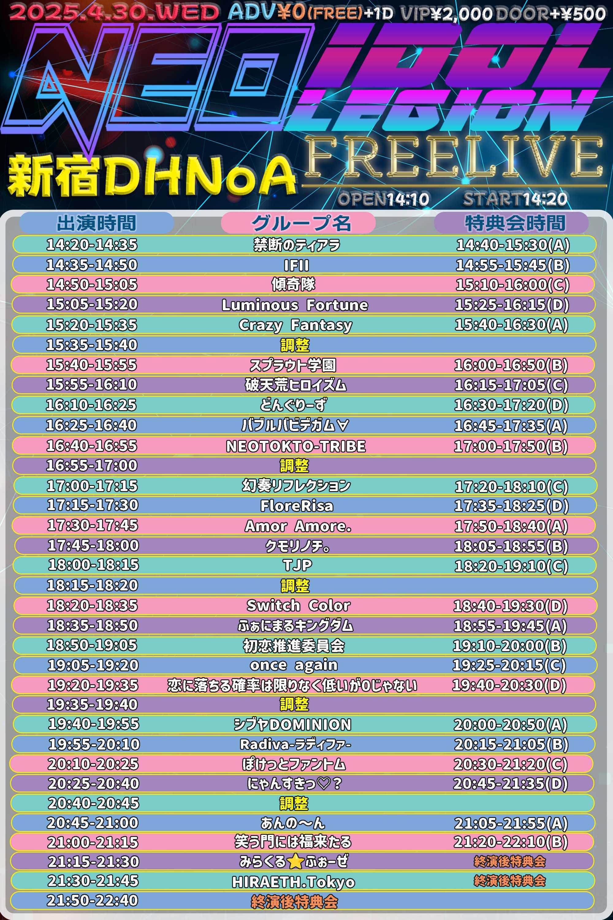 4/30(水) @新宿LIVE | Crazy Fantasy