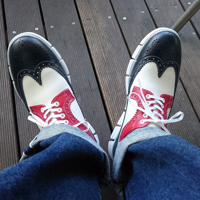 Hiroshi Tsubouchi ヒロシツボウチ トリコロール ウィングチップ スニーカー It S My Life