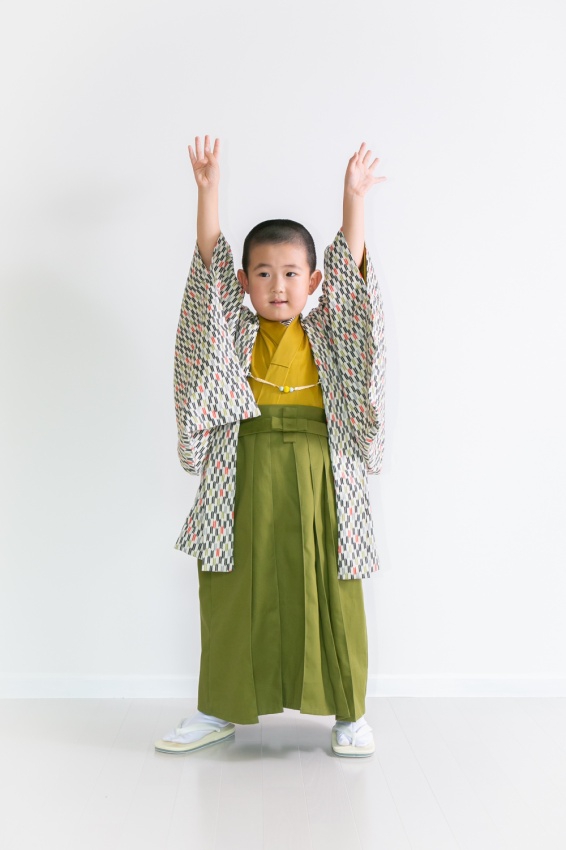 富士山着物工房七五三キッズデニム袴デニム着物男の子 5歳 デニム袴