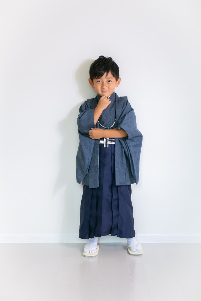 富士山着物工房 七五三 キッズ デニム袴 デニム着物 男の子 5歳 デニム 