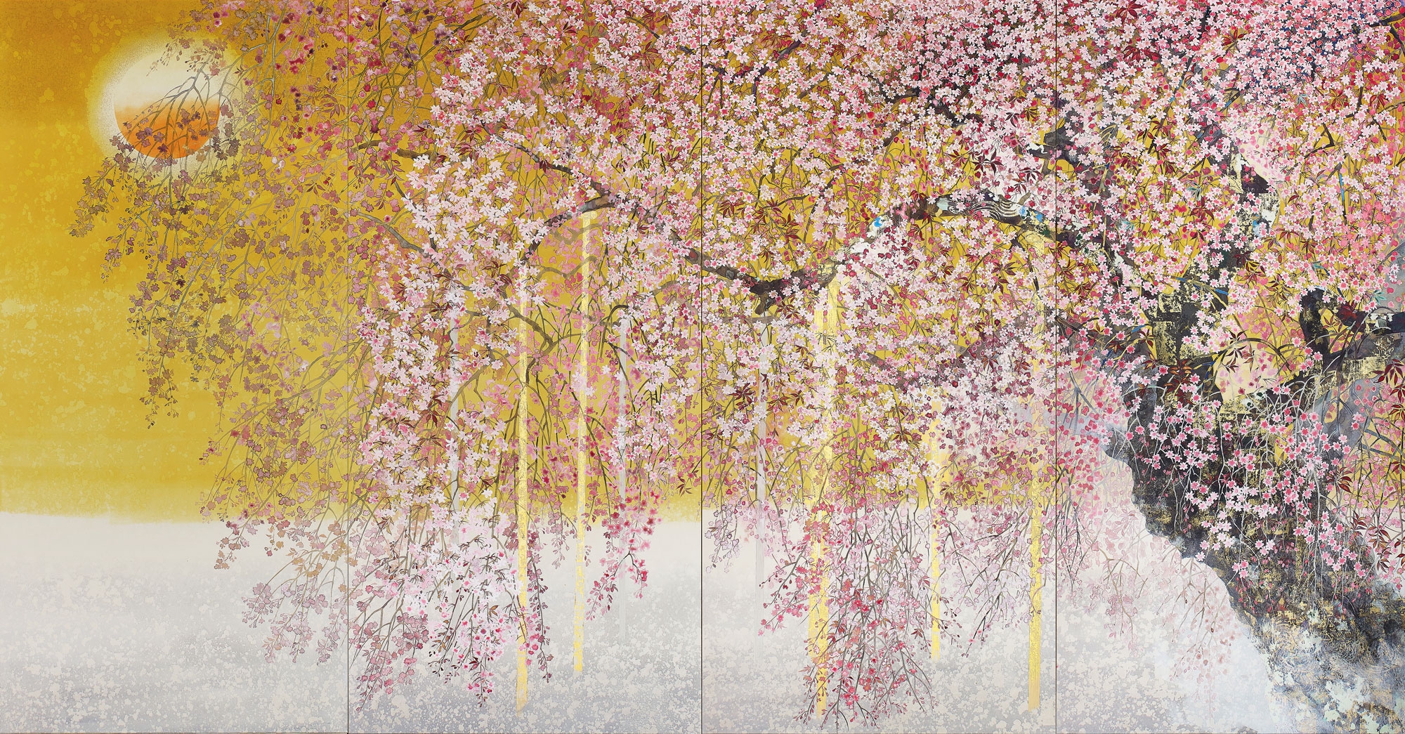 油絵 原画 桜 ジーン ヘンリー - 絵画/タペストリ