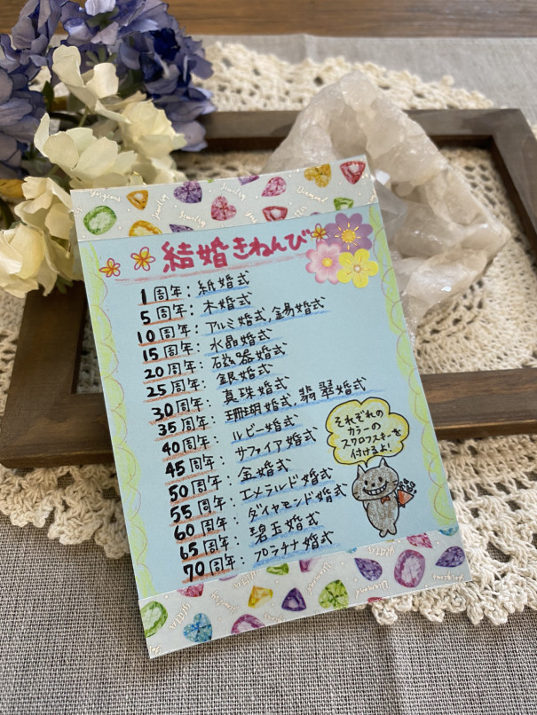 結婚記念日 Stone Bless Crystal Art Factory