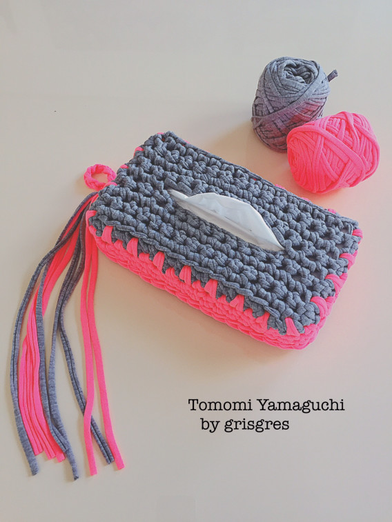 Tシャツヤーンで作るティッシュカバー | Tomomi Yamaguchi by grisgres 