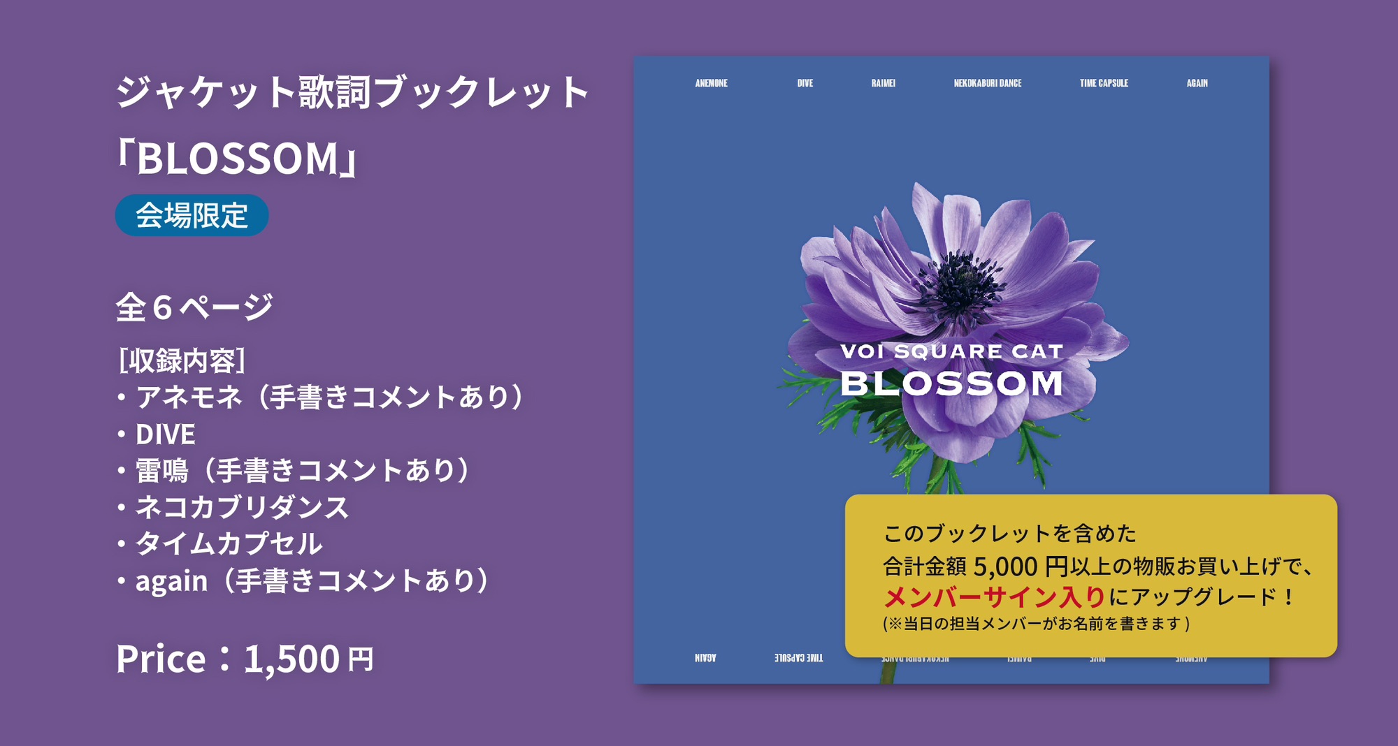 ジャケット歌詞ブックレット」新種類発売！ | VOI SQUARE CAT OFFICIAL