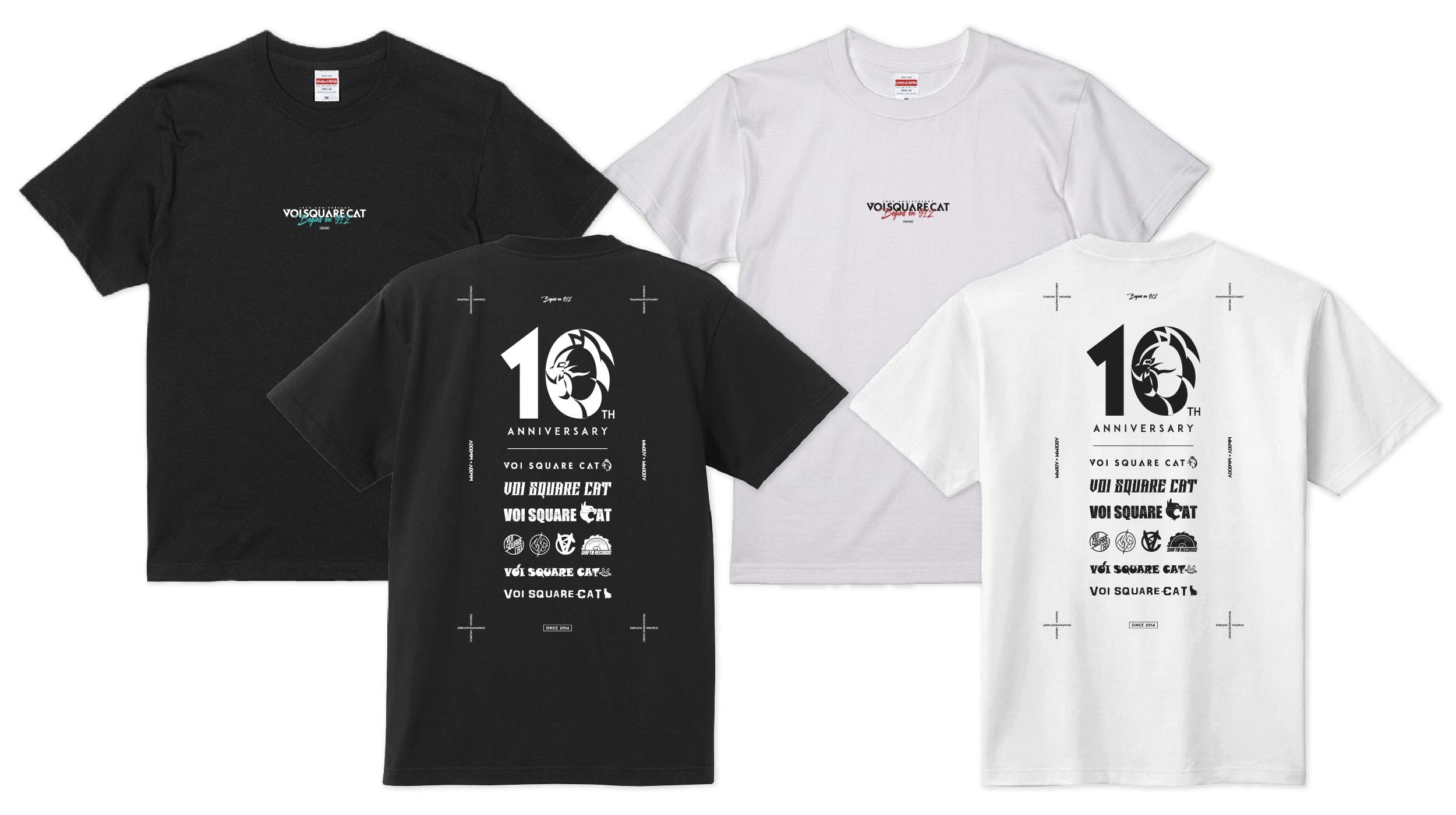 【スーパーセール】 SQUARE VOI | Tシャツ Anniversary 10th CAT SITE WEB OFFICIAL ミュージシャン