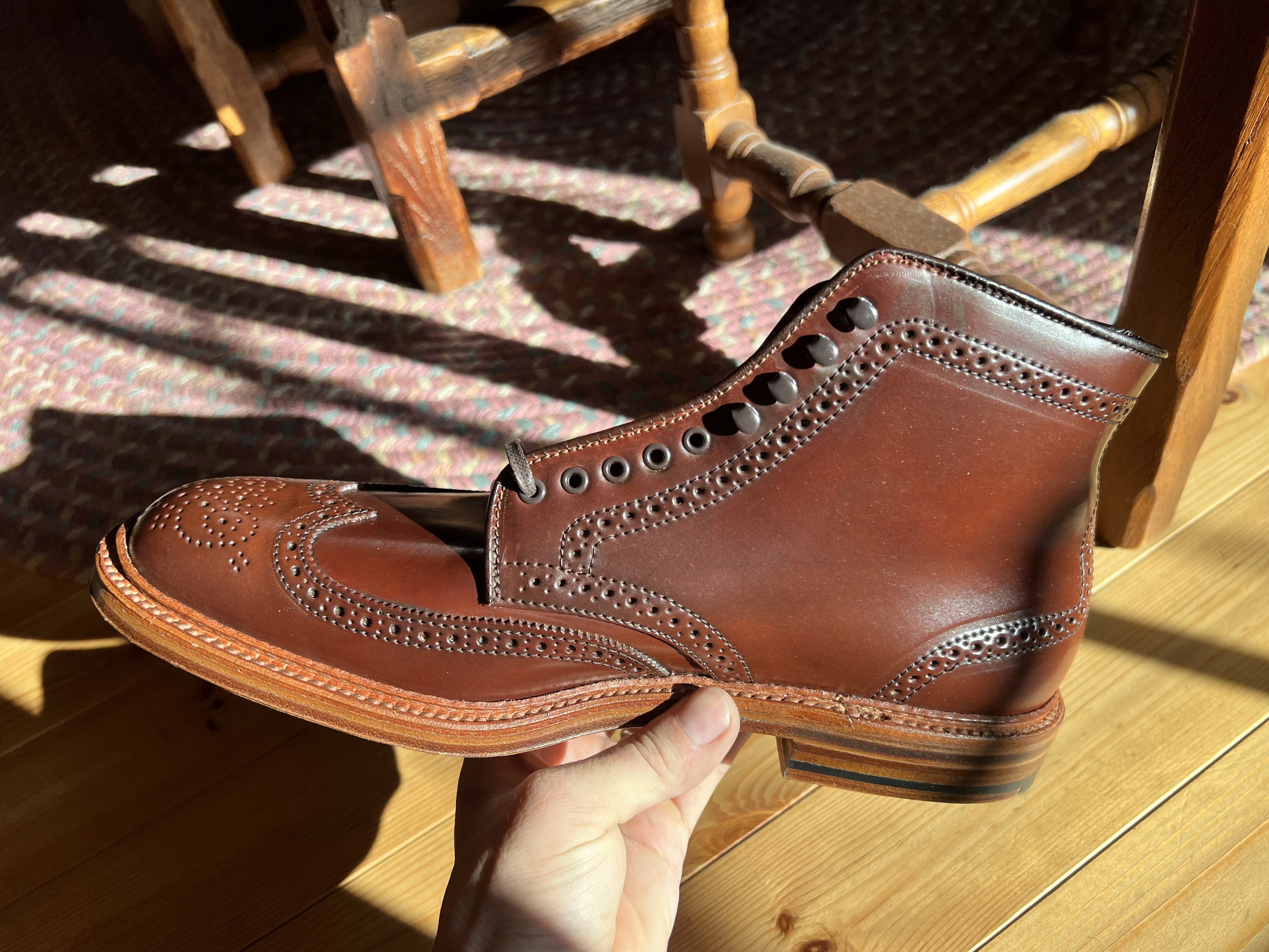 カラー4ウィングチップブーツ | Alden of Tuck