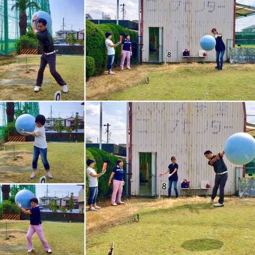 バランスボールレッスン 其の三 体幹を使ってボールをポーンって投げよう Naokiゴルフ塾 大阪 堺市のゴルフスクール