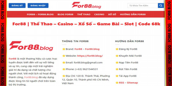 For88 Việt Nam - Khám Phá Sân Chơi Cá Cược Đỉnh Cao