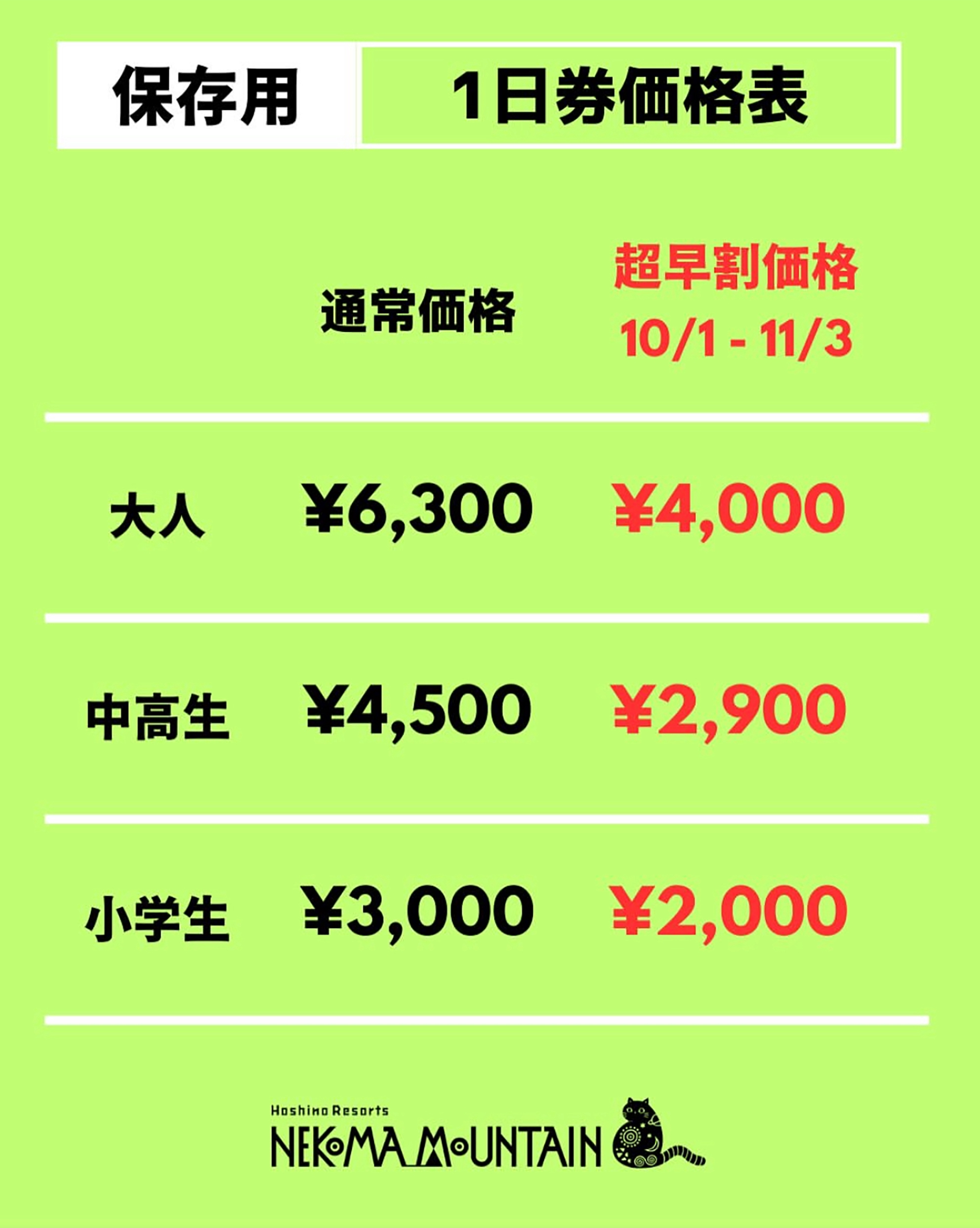 ネコママウンテン リフト券 2024-25シーズン　２枚組 リフト券 大人用 星野リゾート ネコママウンテン 2024-25シーズン 星野