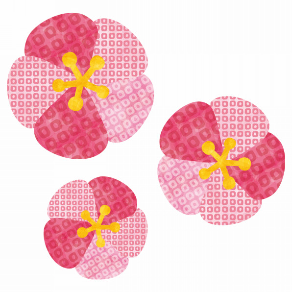 和柄の梅 桜 Rkrkのフリーイラスト