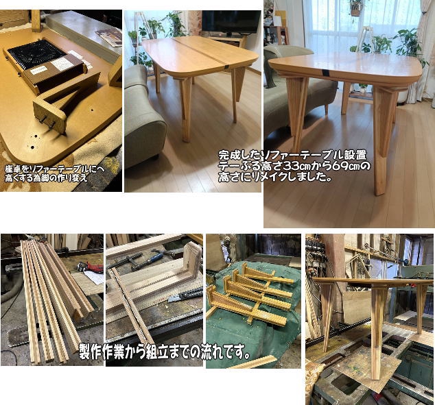 テーブルサイズカット | 注文家具通販鹿児島木暮らし工房えのお 工房enoo