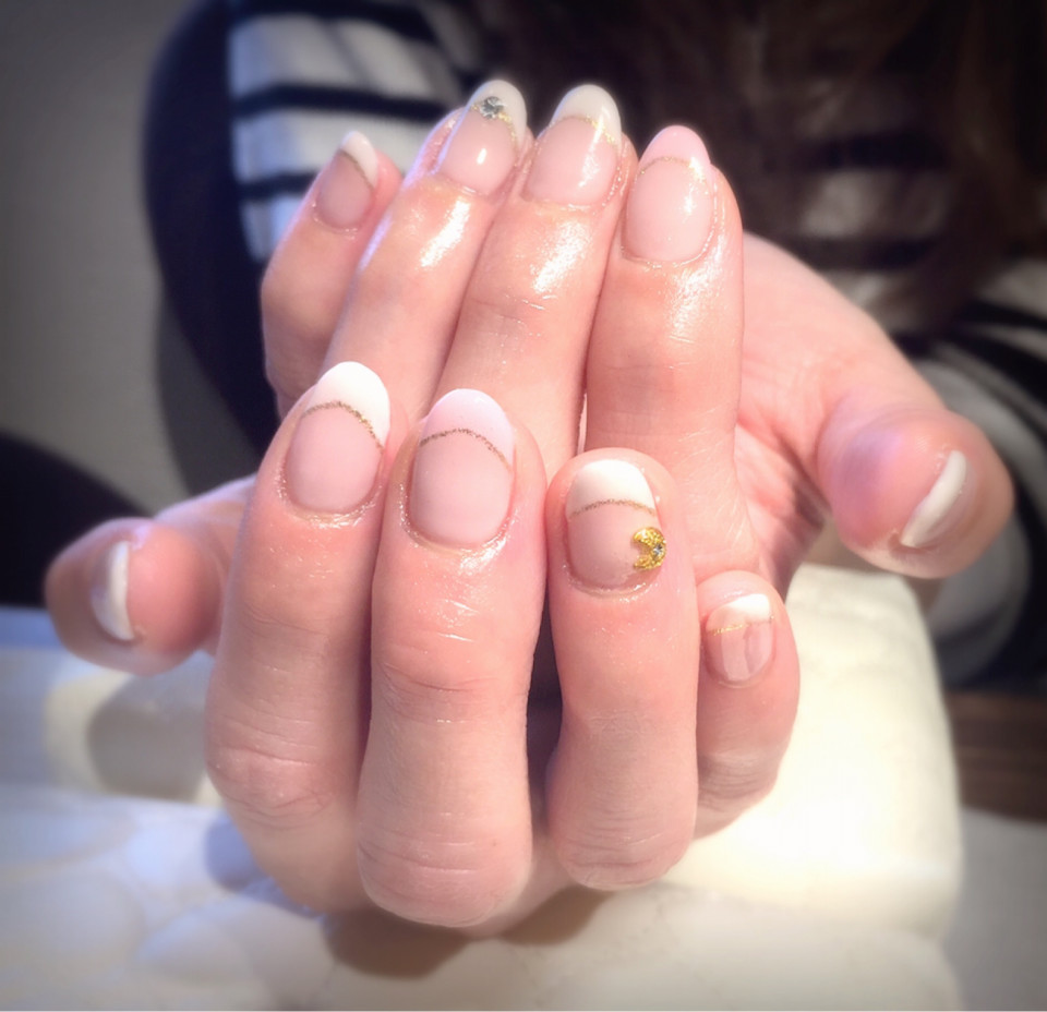 春フレンチネイル Tram Nail