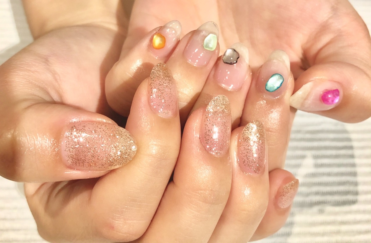 涼しげクリアネイル Tram Nail