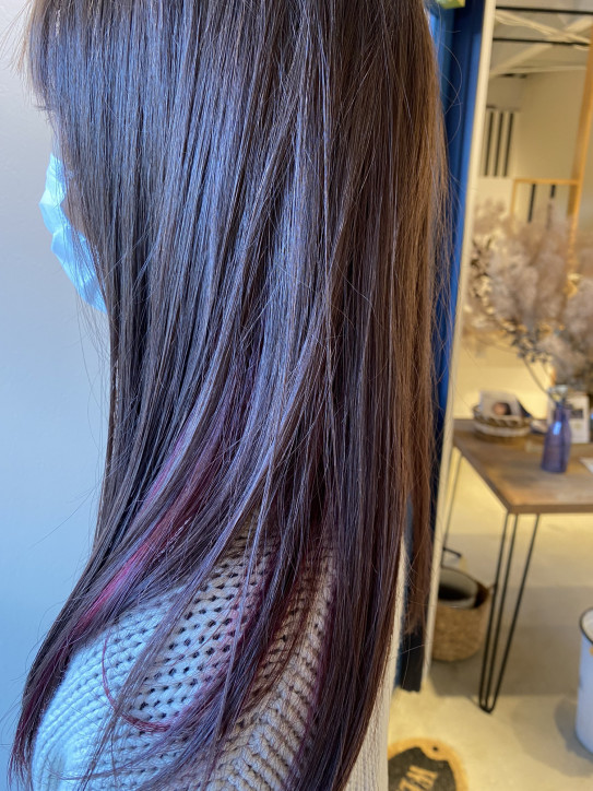 ピンクベージュにピンクのインナーカラー Canvas ピンクベージュにピンクのインナーカラー Canvas