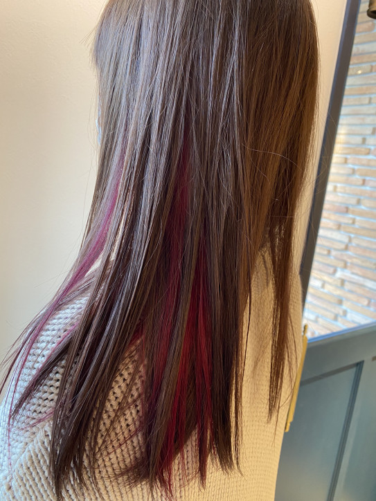 ピンクベージュにピンクのインナーカラー Canvas ピンクベージュにピンクのインナーカラー Canvas