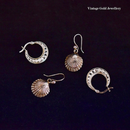 CHIROL Vintage シェルデザイン 貝殻 シルバーイヤリング CHIROL Vintage シェルデザイン 貝殻 シルバーイヤリング 貝殻