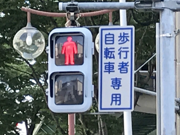 歩行者信号 赤 自転車 はねる