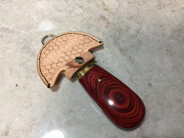 ミニラウンドナイフ ロイヤルタイガーレザー