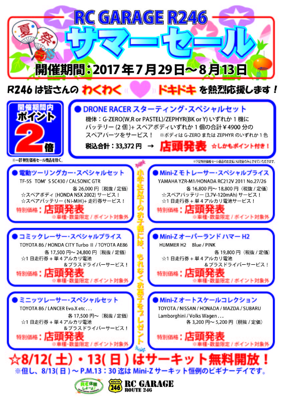 夏休みはRC GARAGE ROUTE 246へ行ってみよう♪♪ | KYOSHO RC BLOG