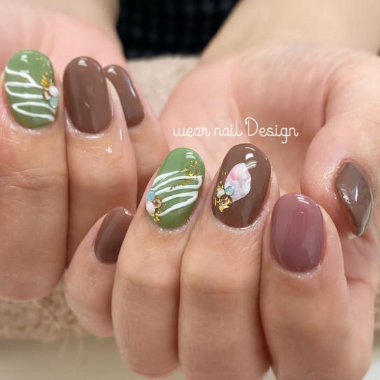 和風なバレンタインネイル チョコレート New Nail Me