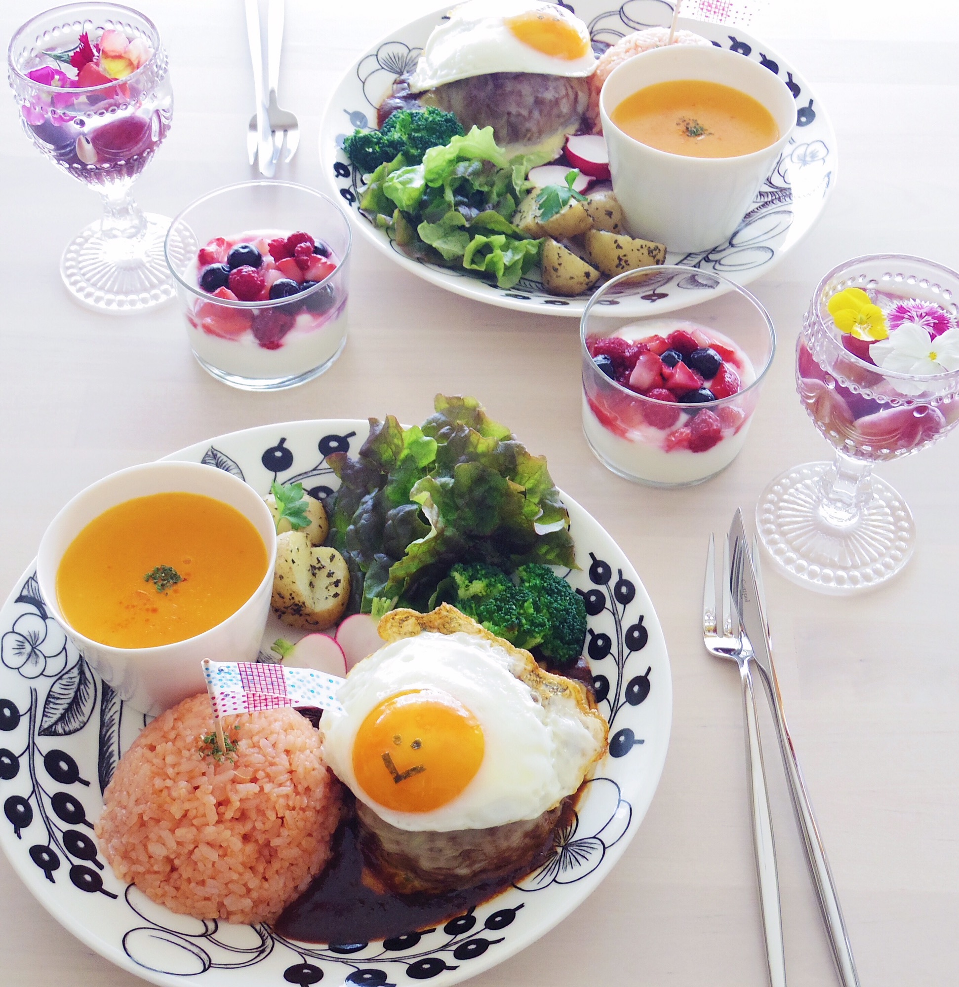 こどもの日にデコハンバーグのお子様ランチプレートを＊ | colorful morning table