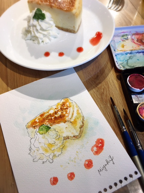 伊東屋1dayレッスン チーズケーキを描く Miyuki Yoshizawa