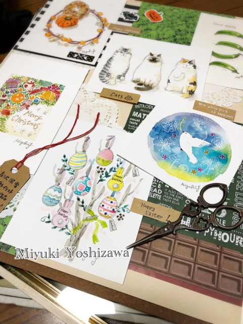 Happiness 第６回水彩コラージュ展 銀座月光荘 Miyuki Yoshizawa