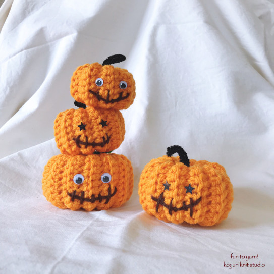 無料編み図 ハロウィンかぼちゃのあみぐるみ 編み物講師 こみねゆり