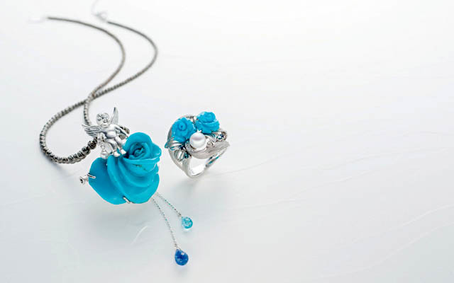 Blue Rosa 奇跡の薔薇 Kikuchi Yoshiko Jewelry