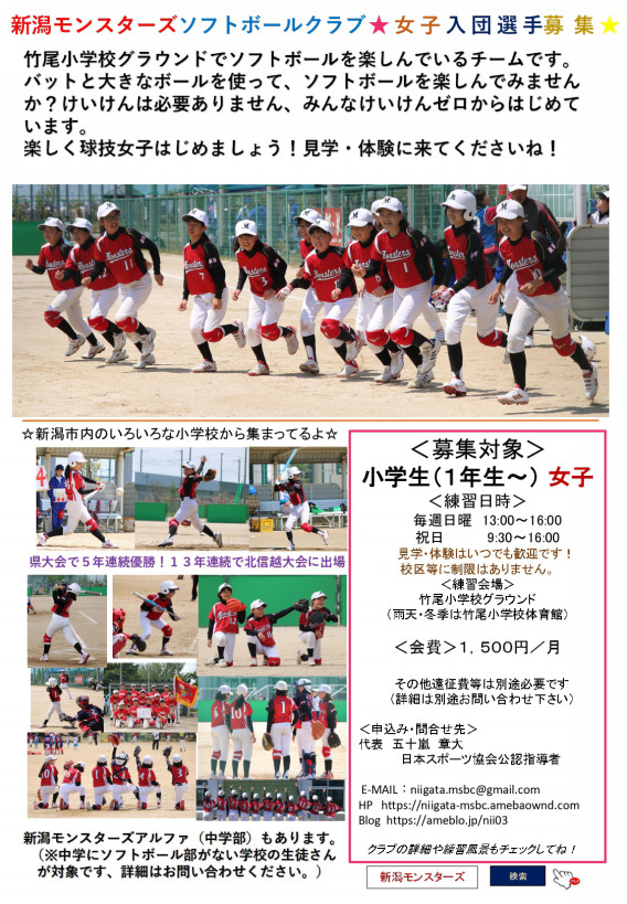 新潟モンスターズ ソフトボールクラブ 新潟モンスターズ ソフトボールクラブ