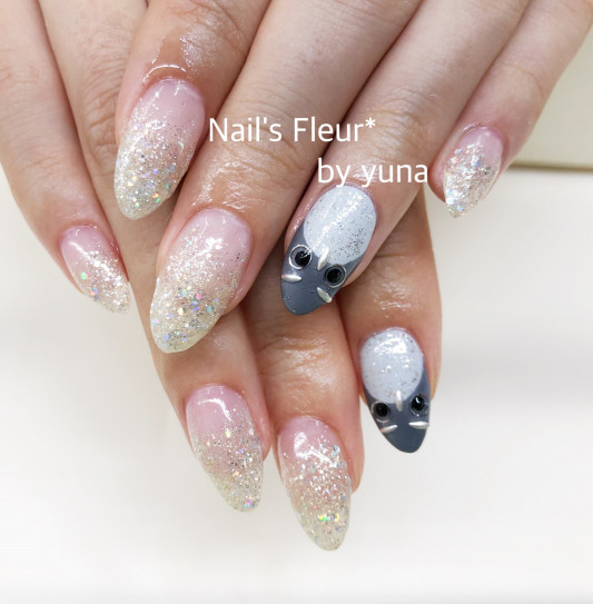 秋アニマル フクロウネイル Nail S Fleur