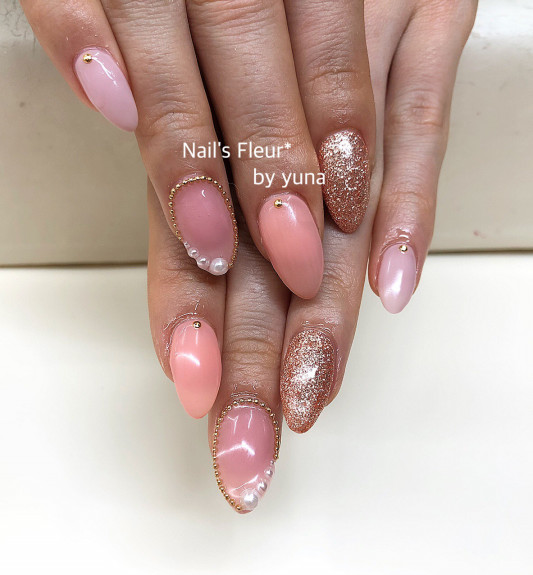 ピンク系 パールネイル Nail S Fleur