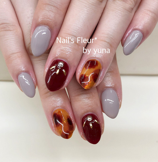 秋のべっ甲ネイル Nail S Fleur