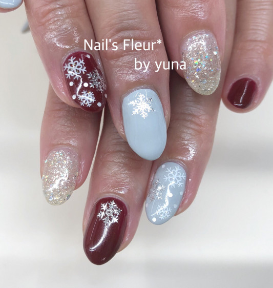 12月新作 雪の結晶ネイル Nail S Fleur