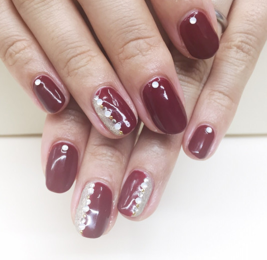 秋カラーへシフト ボルドーネイル Nail S Fleur