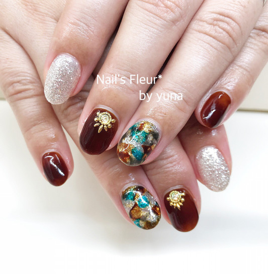 ブラウン系大人ネイル Nail S Fleur