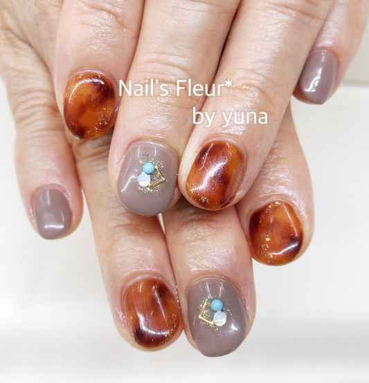 冬のべっ甲ネイル Nail S Fleur