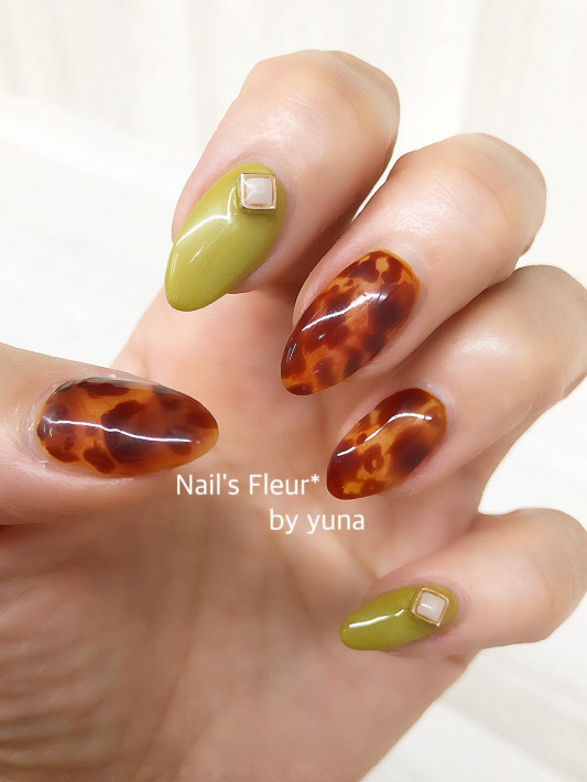 べっ甲 オリーブカラー Nail S Fleur